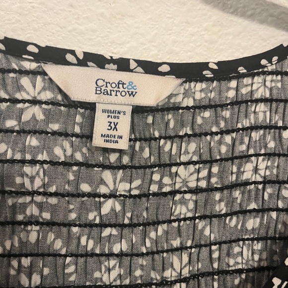 Croft & Barrow Black & White Floral Sleeveless Maxie Dress - Plus 3X - Picture 8 of 13